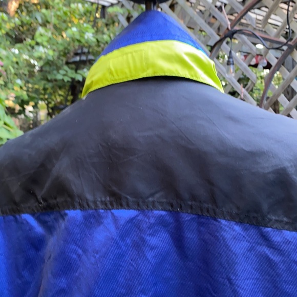 Starter jacket, blue, black and neon green. Pullover - Picture 6 of 8